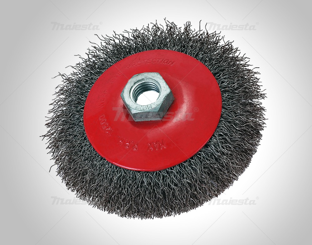WIRE BEVEL BRUSH WITH NUT