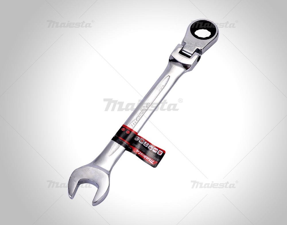 FLEXIBLE HEAD COMBINATION RATCHET SPANNERS SET